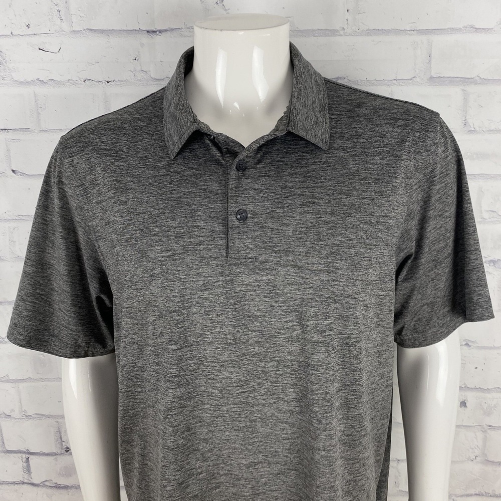 Vineyard Vines Shirt Men's Large Short Sleeve Performance Polo Gray Stretch